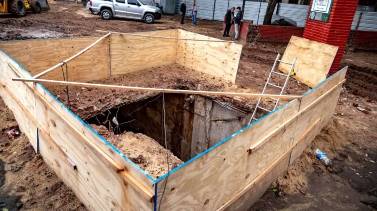Sorprendente hallazgo en la Plaza de la Cooperación durante las obras de remodelación: se encontraron viejos sótanos del antiguo Mercado Norte