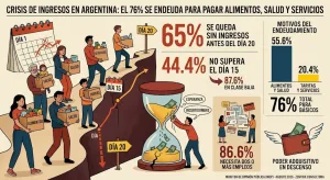 El 76% de los argentinos que se endeudaron lo hizo para pagar alimentos, salud y servicios
