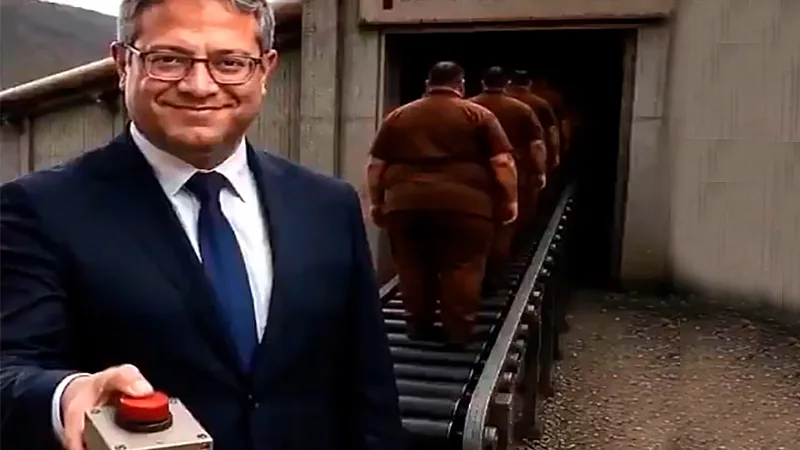 ministro israelí Ben-Gvir publicó un video de IA de palestinos en una cinta transportadora