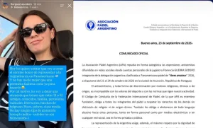 La Asociación de Pádel apartó a una jugadora argentina del Panamericano porque consideró "antisemita" un posteo suyo